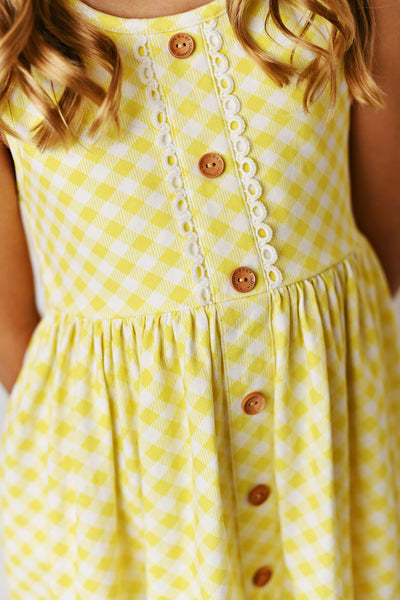 Lemonade Butter Gingham Dress