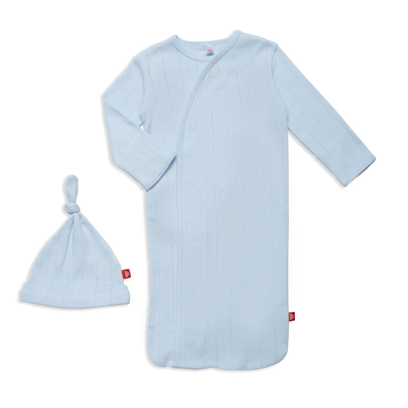 Magnetic Me Organic Cotton Pointelle Magnetic Gown + Hat Set