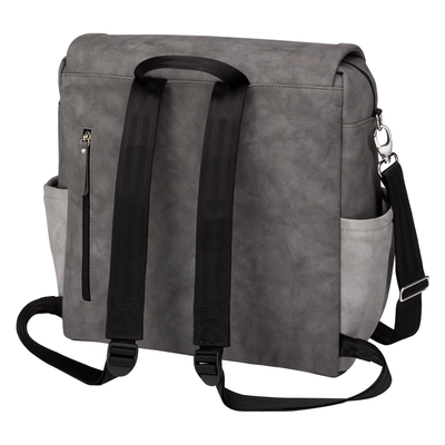 BOXY BACKPACK IN PEWTER MATTE LEATHERETTE