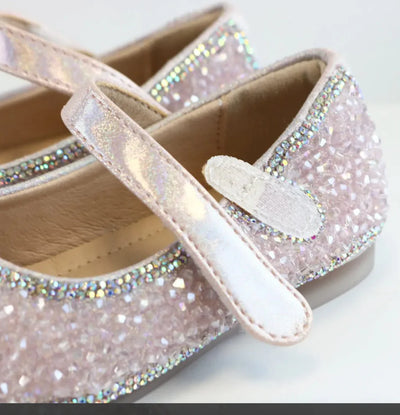 Pink Stone Flat Dress Shoes
