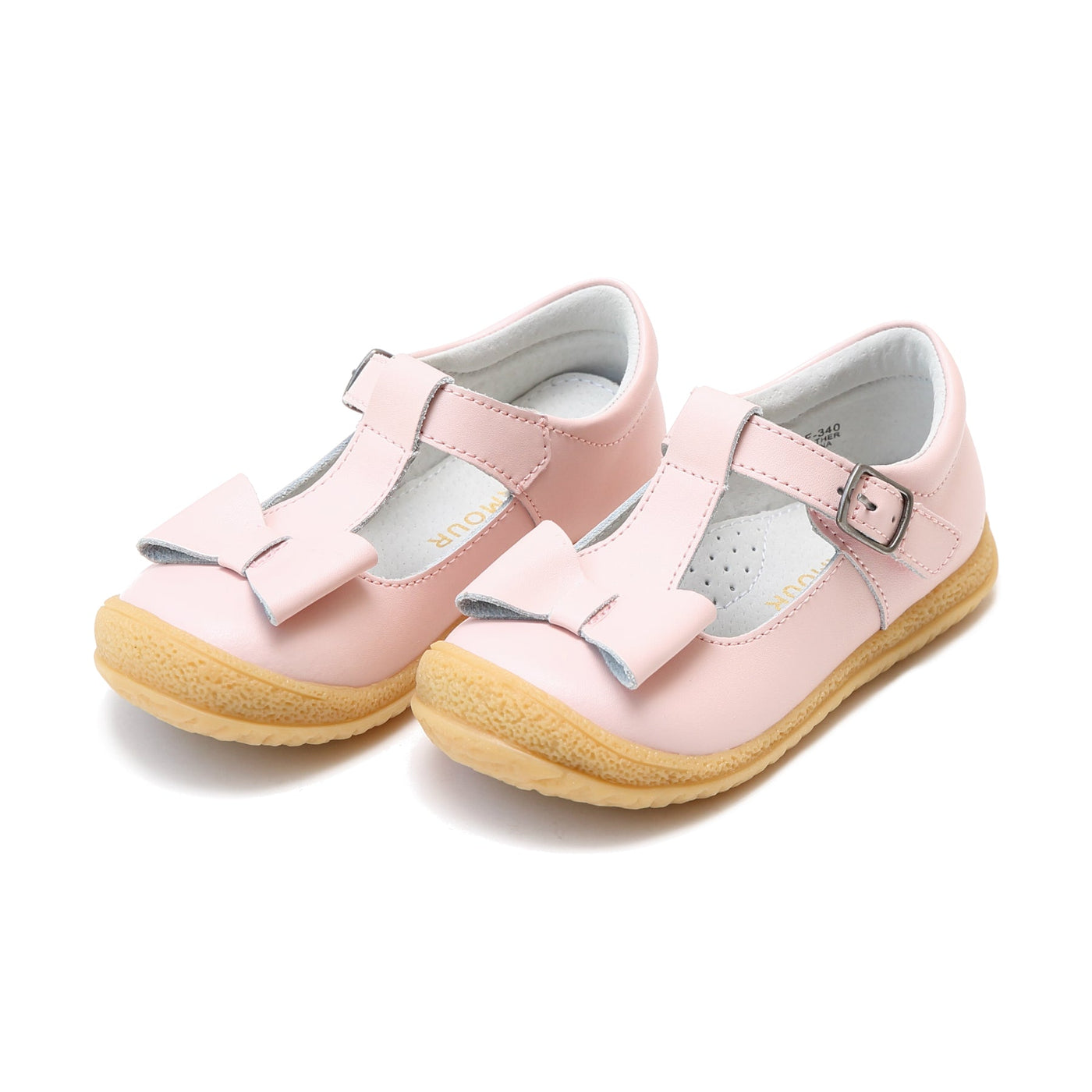 L'Amour Pink Emma Bow T-Strap Mary Jane