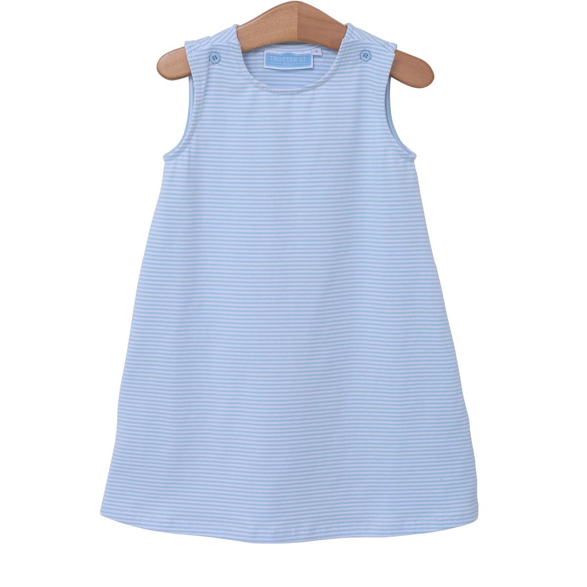 Caroline Dress Light Blue Stripe