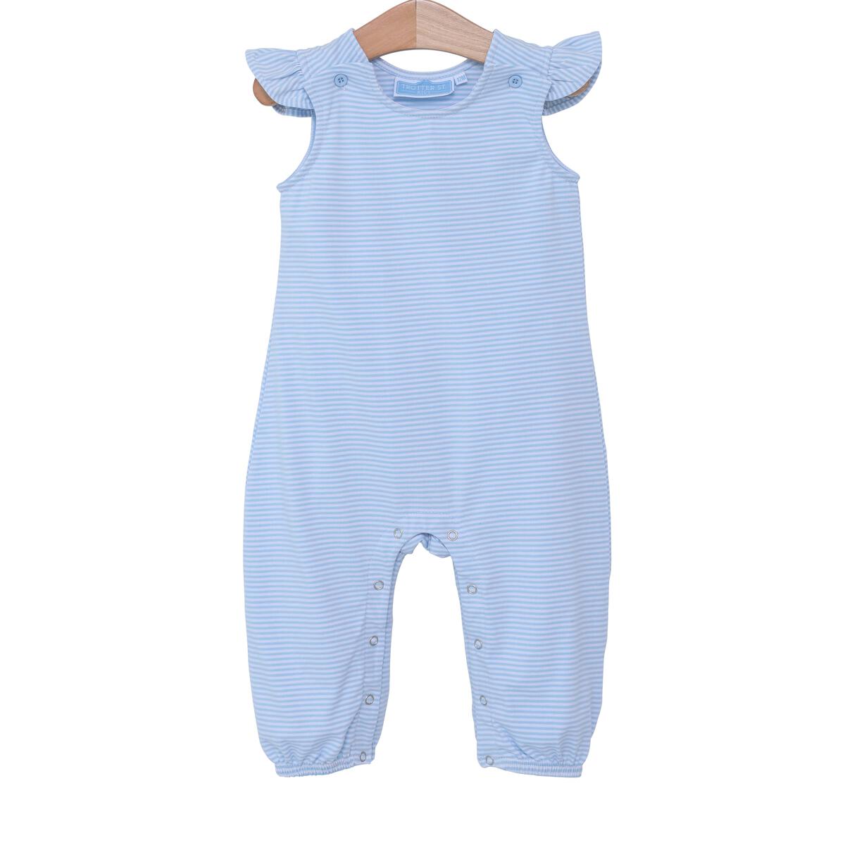 Caroline Romper Light Blue Stripe