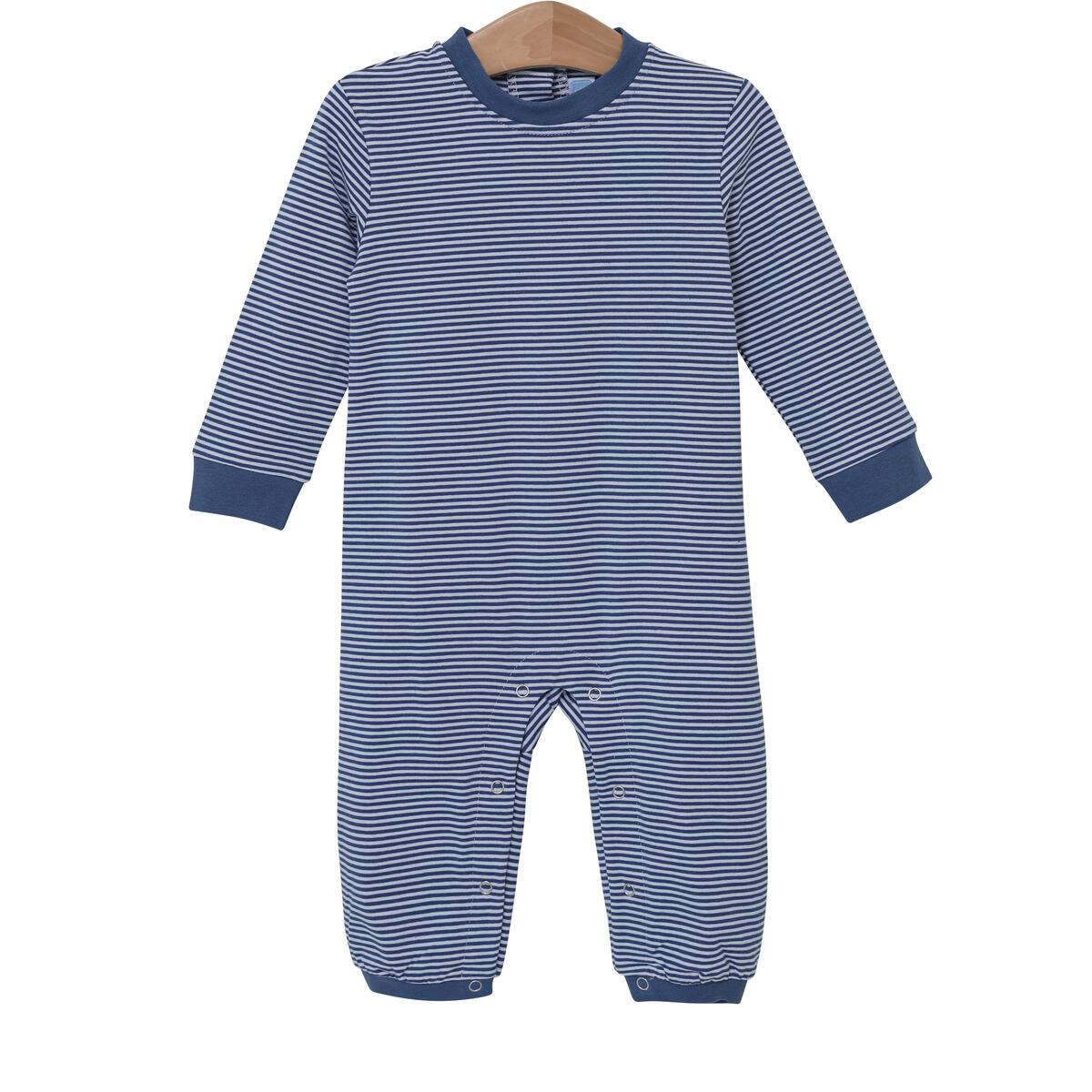 Miller Long Sleeve Romper Blue Stripe