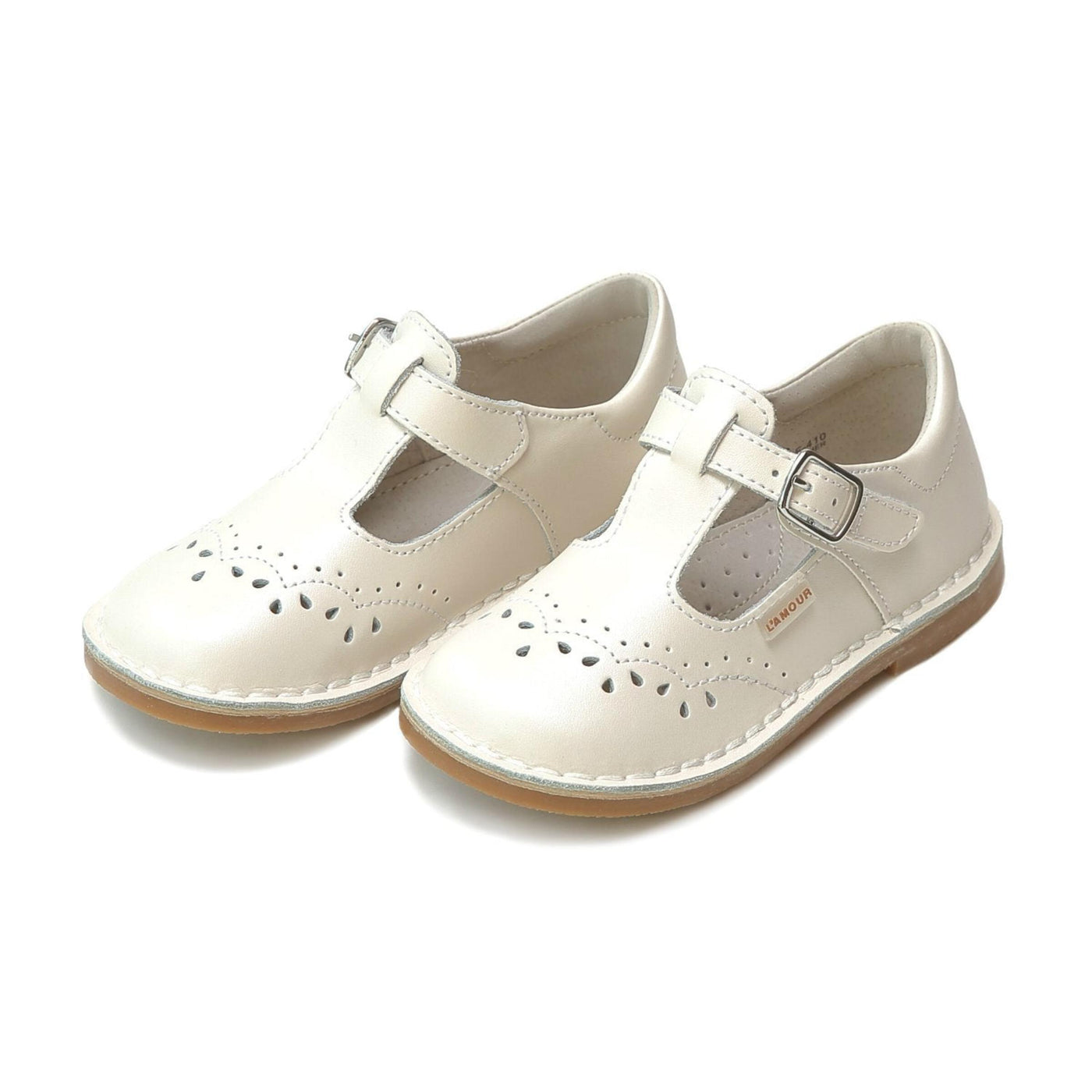 Pearl White - Ruthie F-410 T-Strap