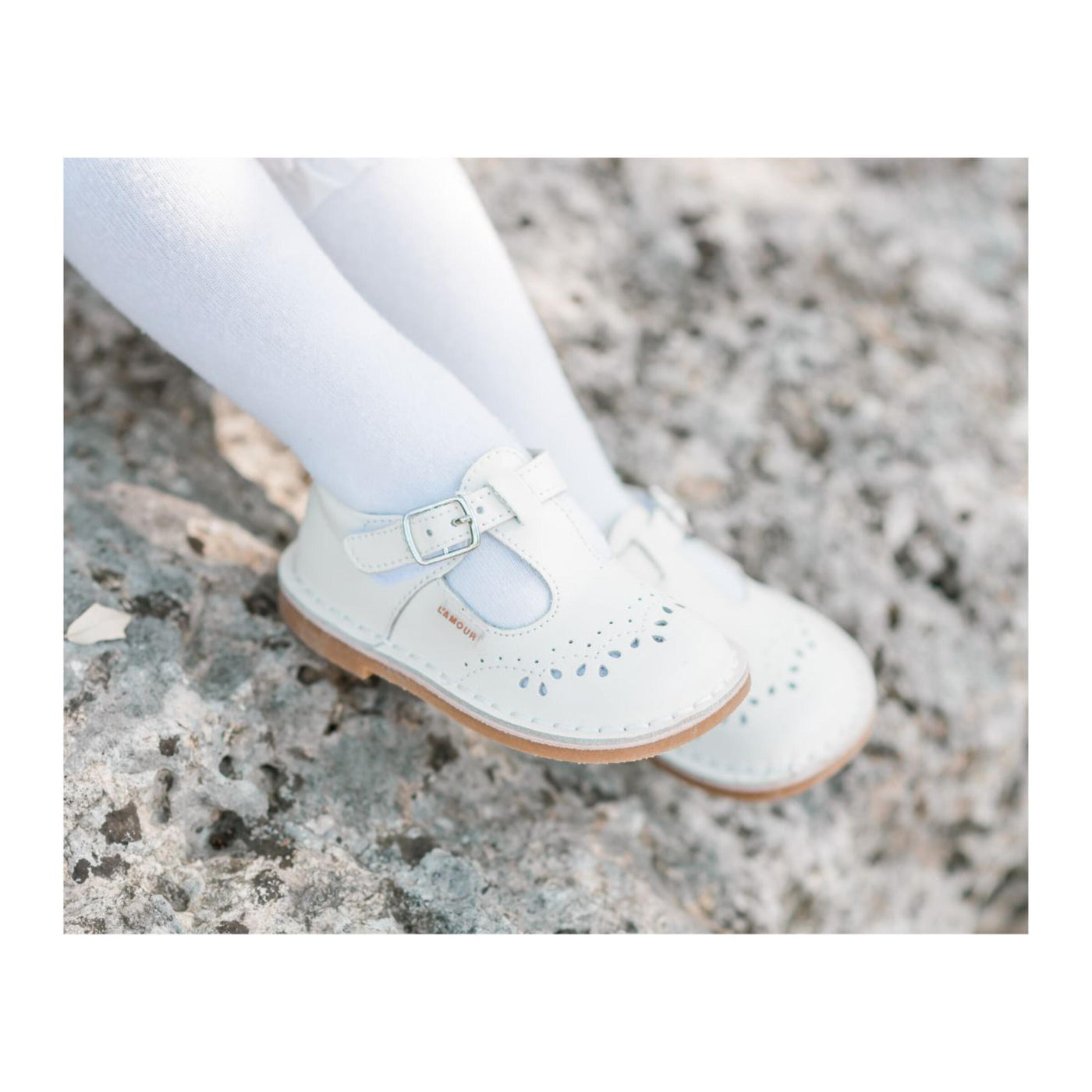 Pearl White - Ruthie F-410 T-Strap