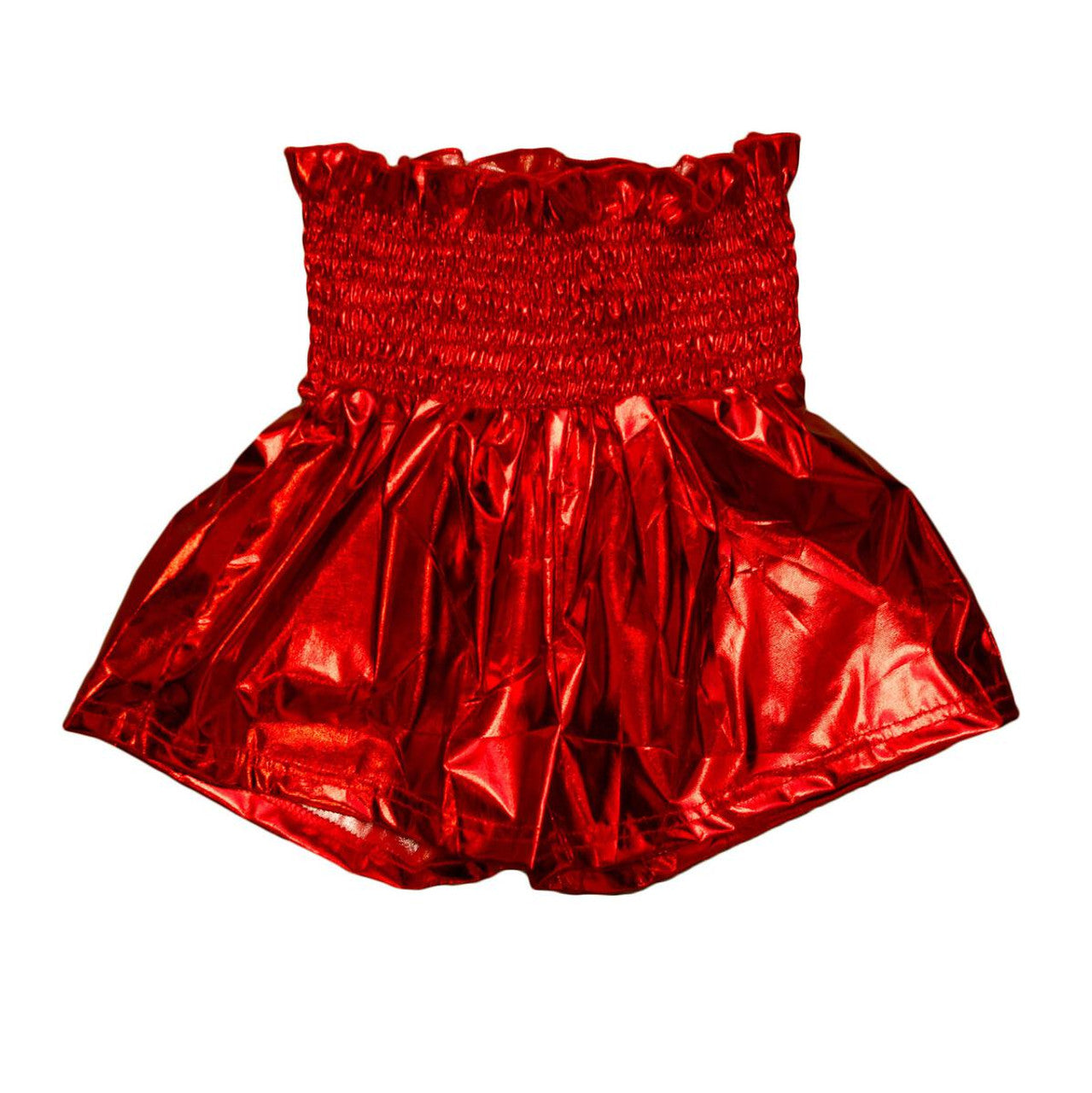 Red Metallic Swing Shorts