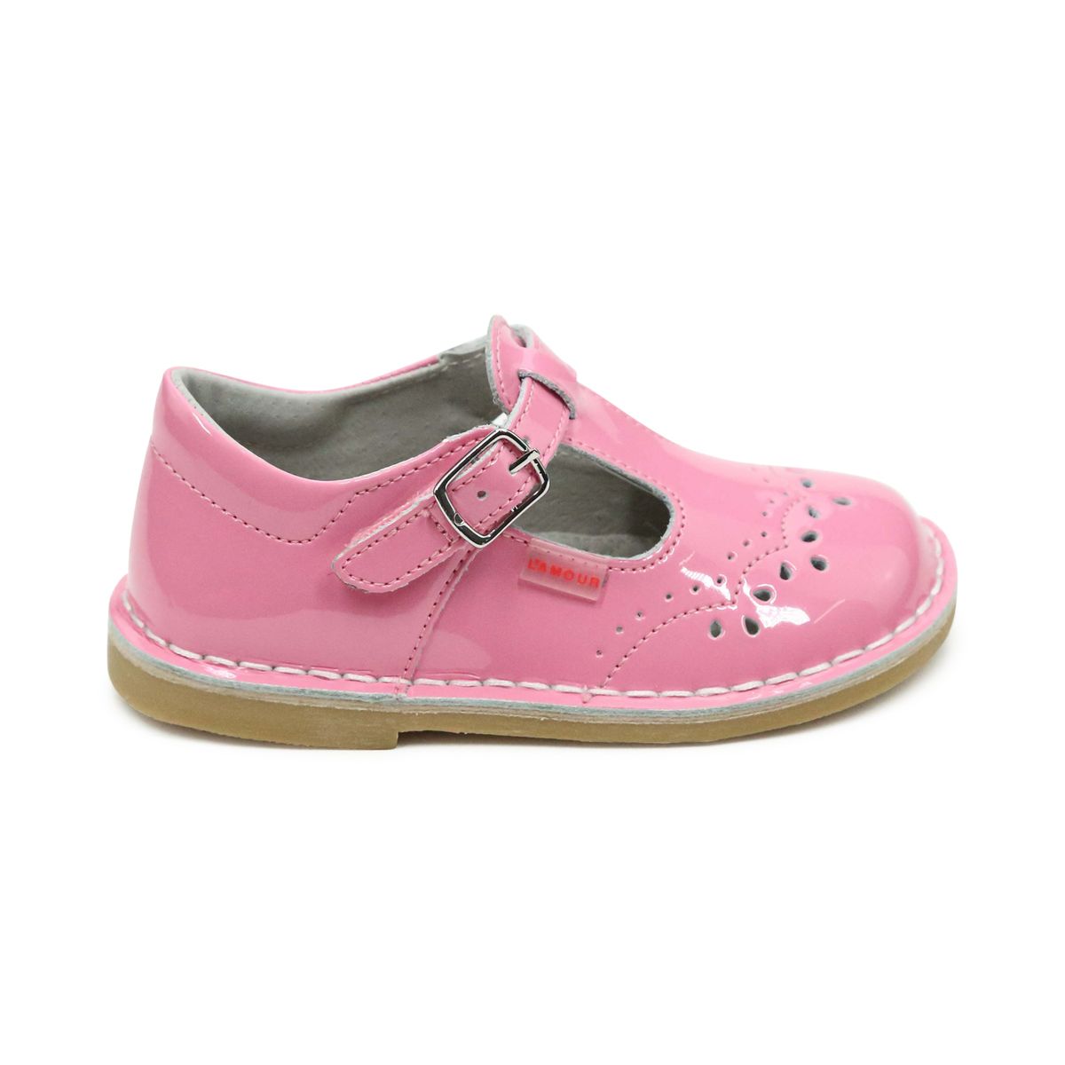 *NEW COLOR* Patent Malibu Pink - Ruthie F-410 T-Strap