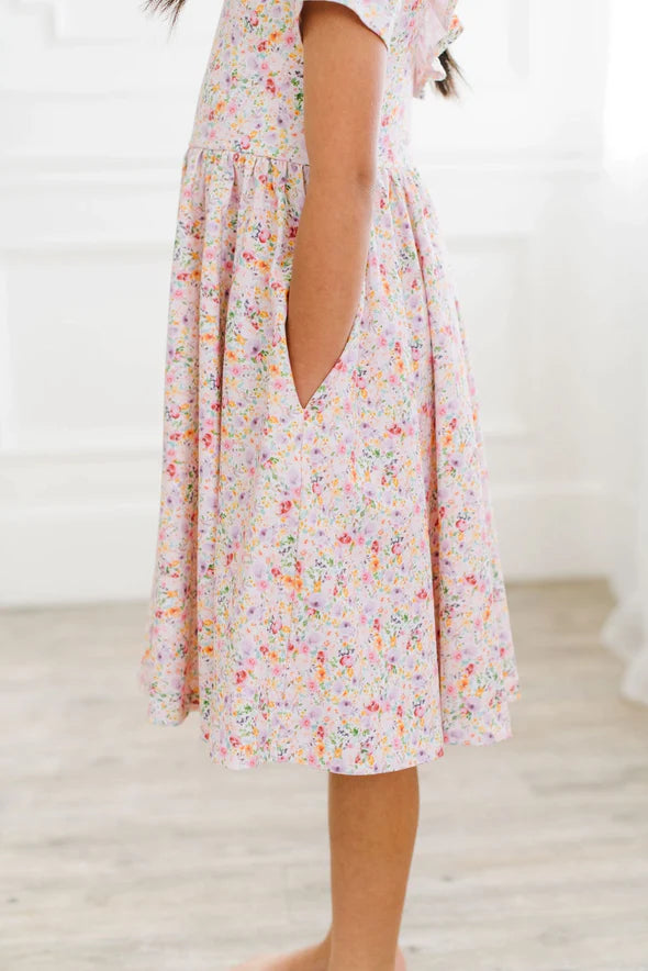 Harlow Dress in Watercolor Bloom