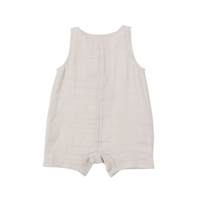ANGEL DEAR OATMEAL SOLID MUSLIN SHORTIE ROMPER