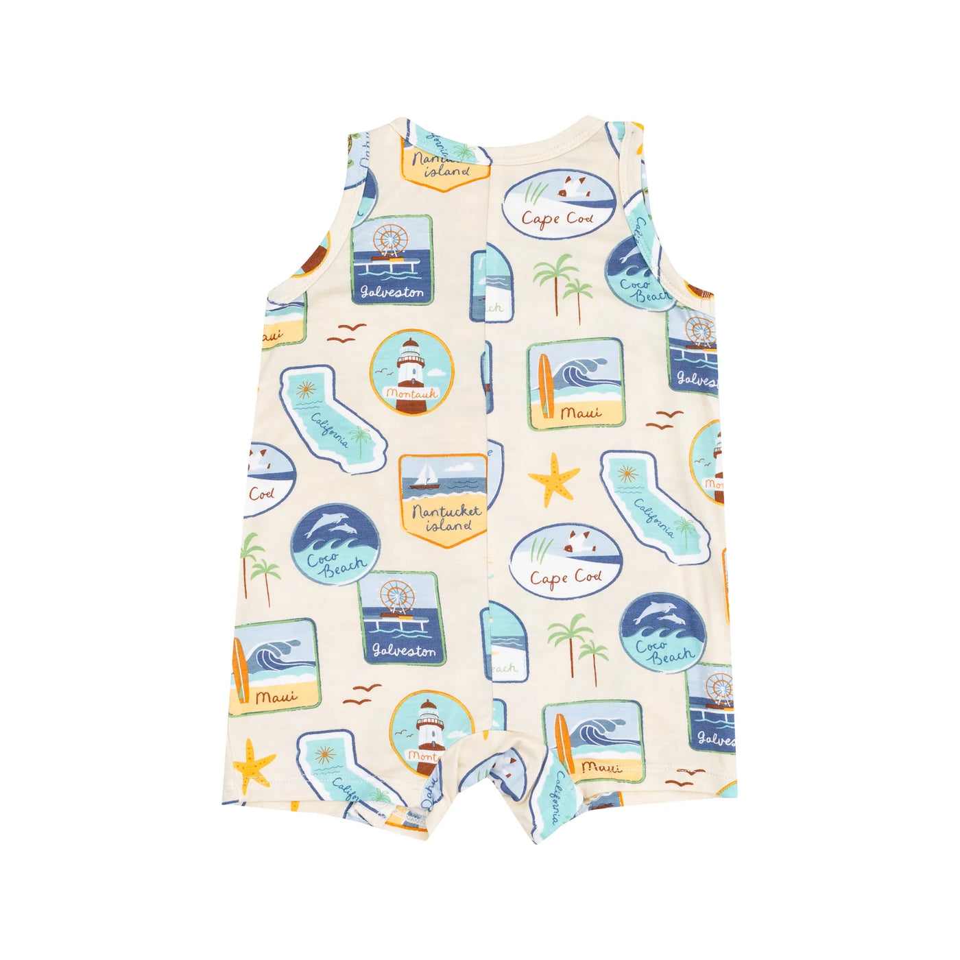 Beach Patches Sleeveless Shortie Romper