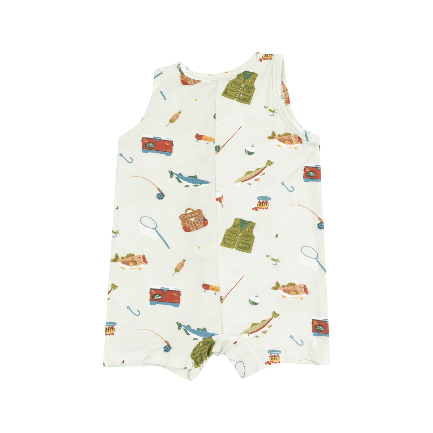 Fishing Things Green Sleeveless Shortie Romper
