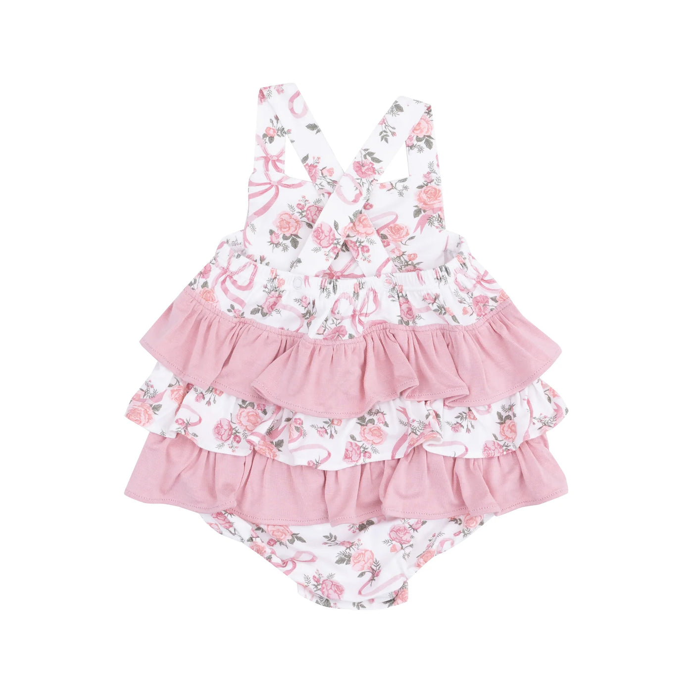 Ribbons And Flowers Ruffle Sunsuit