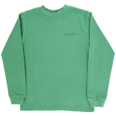 Boys Long Sleeve Logo Tee - Dog in Boat on Green