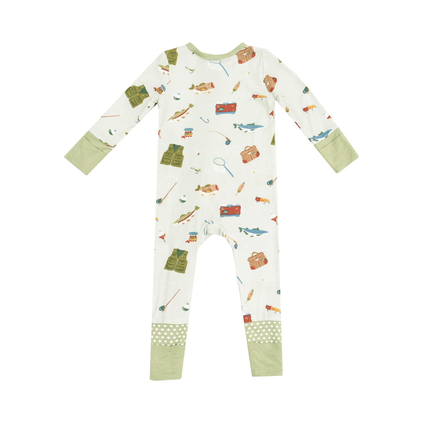 Fishing Things Green 2 Way Zipper Romper