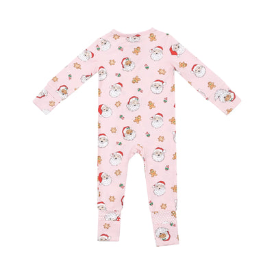 Vintage Santas Pink - 2 Way Zipper Romper