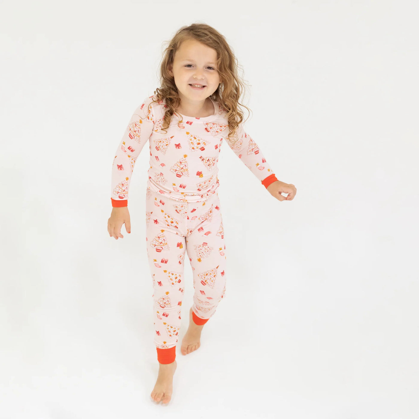 Vintage Christmas Trees Pink - L/s Loungewear Set