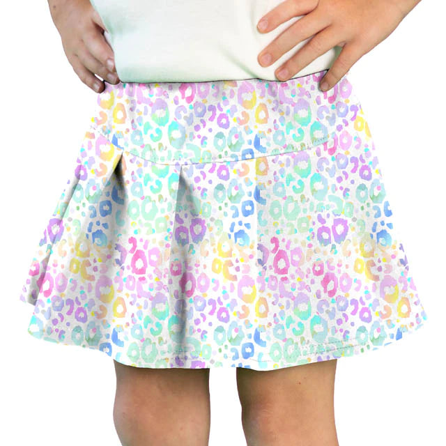 Tennis Skort - Pastel Leopard Spring