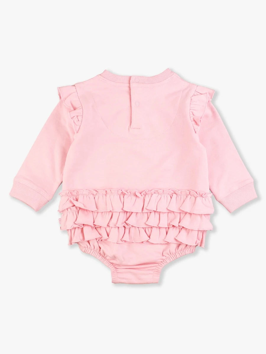 Pink Sweatshirt Bubble Romper