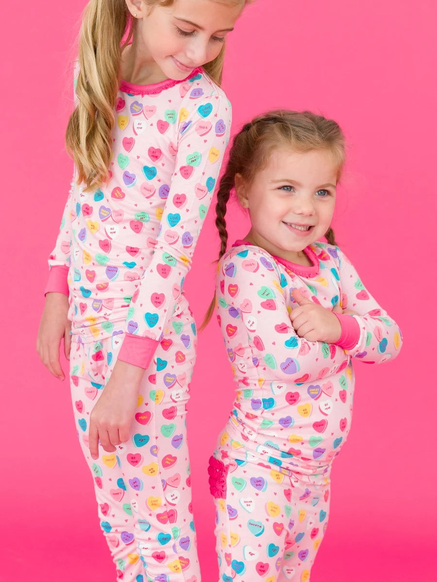 Be My Valentine Toddler Ruffle Long Sleeve Pajama Set