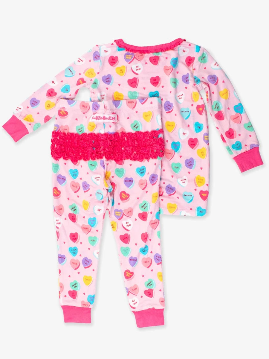 Be My Valentine Toddler Ruffle Long Sleeve Pajama Set