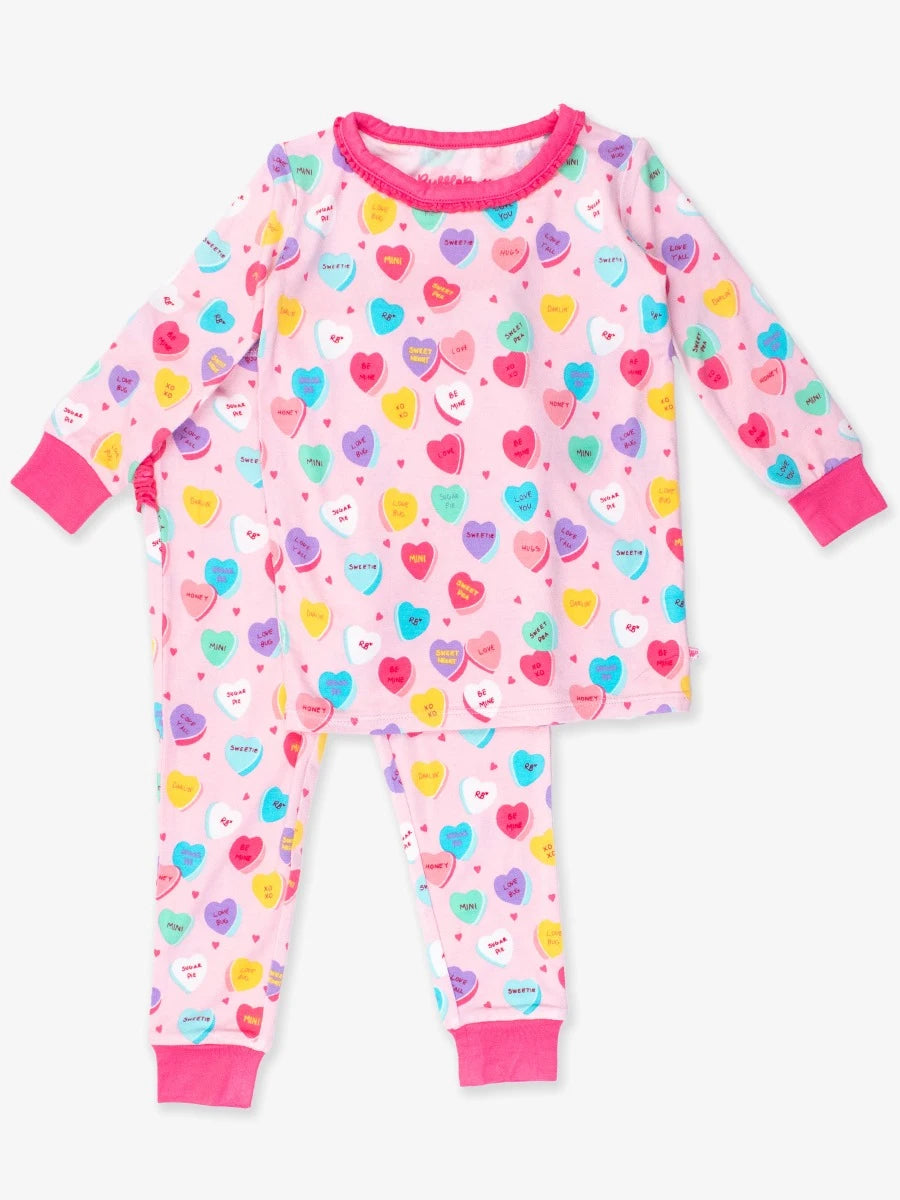 Be My Valentine Toddler Ruffle Long Sleeve Pajama Set