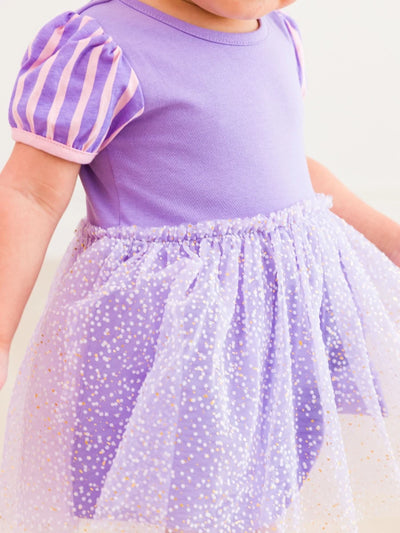 Amethyst Princess Short Sleeve Princess Bow Twirl Romper