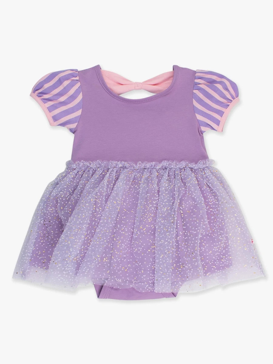 Amethyst Princess Short Sleeve Princess Bow Twirl Romper