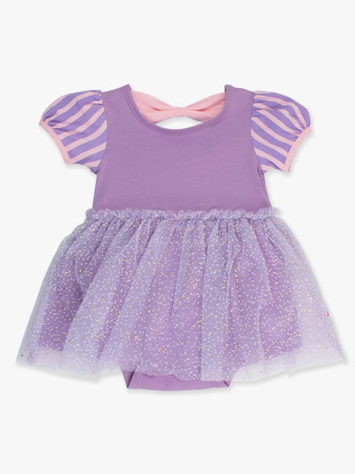 Amethyst Princess Short Sleeve Princess Bow Twirl Romper