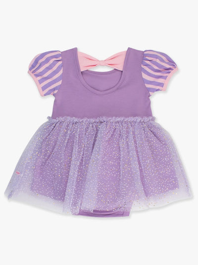 Amethyst Princess Short Sleeve Princess Bow Twirl Romper