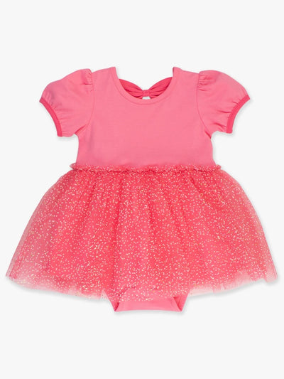 Royal Pink Princess Short Sleeve Princess Bow Twirl Romper