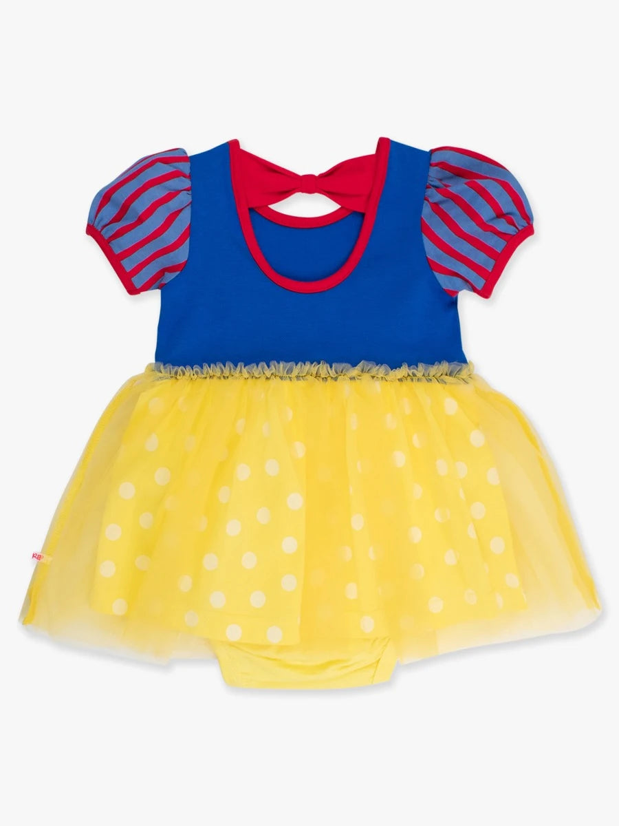 Royal Blue & Yellow Princess Short Sleeve Princess Bow Twirl Romper