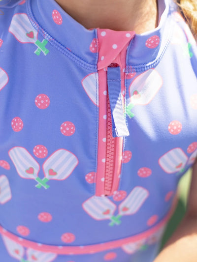 Pickleball Playtime Sleeveless Zip Ruffle Sleeve Active Dress