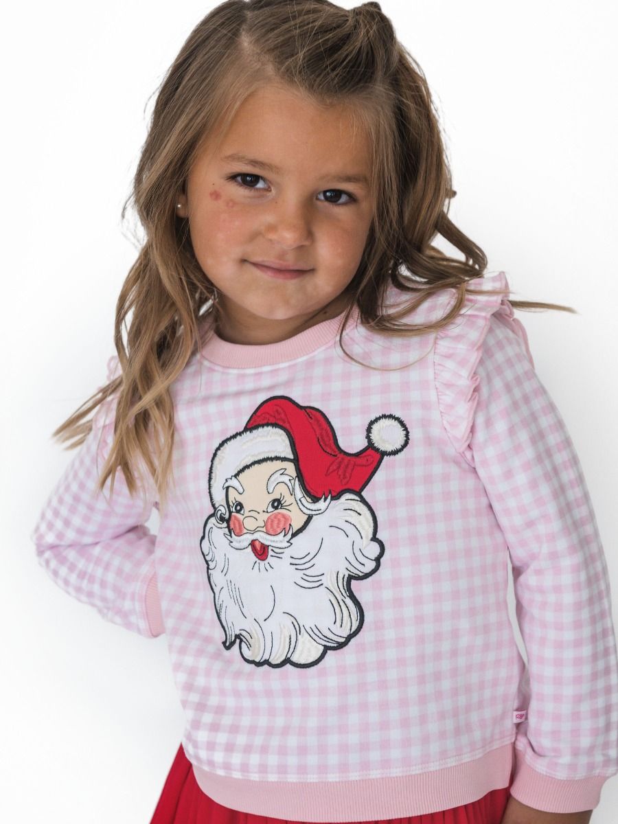 Ruffle Butts Dear Santa Christmas Applique Flutter Sweatshirt