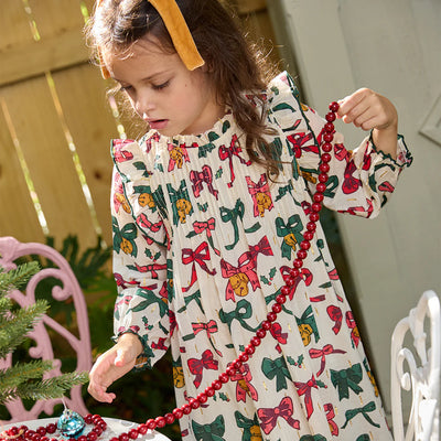 Girls Jaipur Dress Christmas Bow and Bells