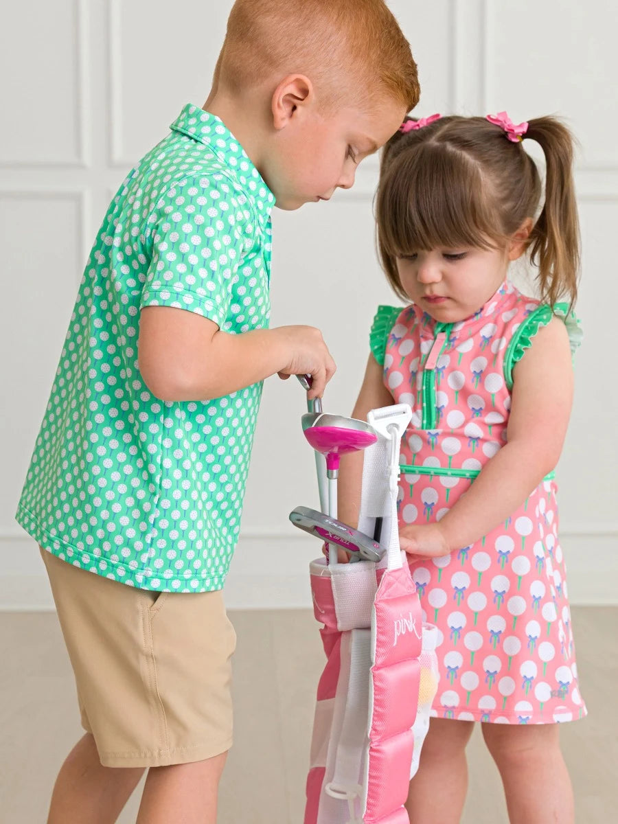 Tiny Tee Time Knit Short Sleeve Performance Polo