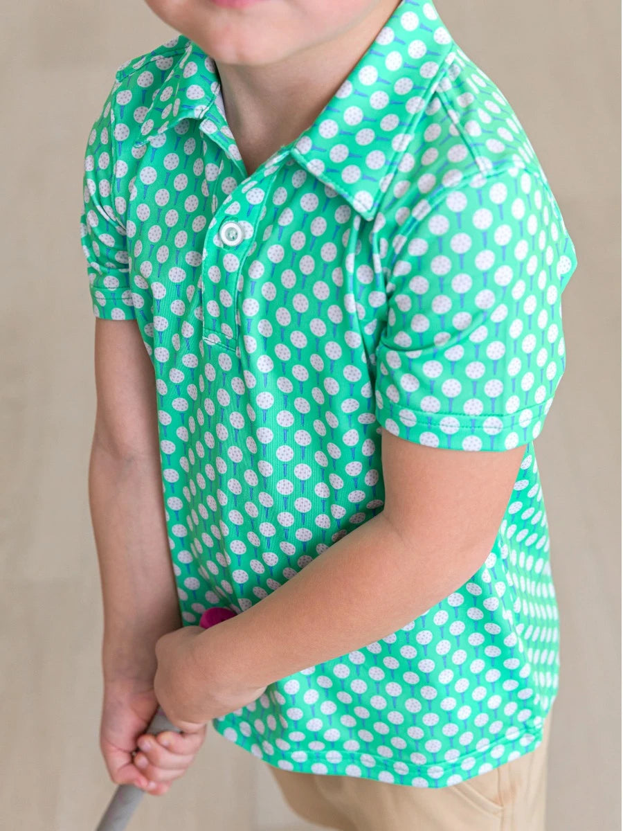 Tiny Tee Time Knit Short Sleeve Performance Polo