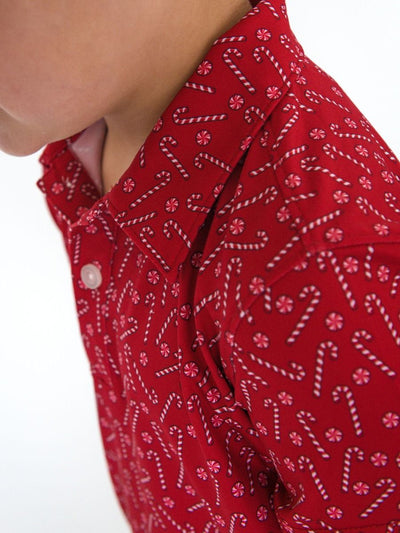 Candy Canes Knit Short Sleeve Performance Polo