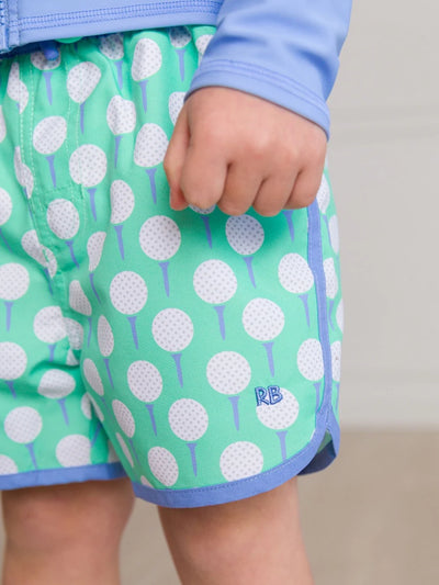 Tee Time Dolphin Hem Swim Trunks