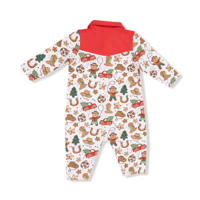 Cowboy Christmas Long Sleeve Cowboy Romper