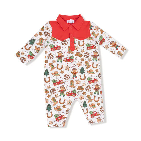 Cowboy Christmas Long Sleeve Cowboy Romper