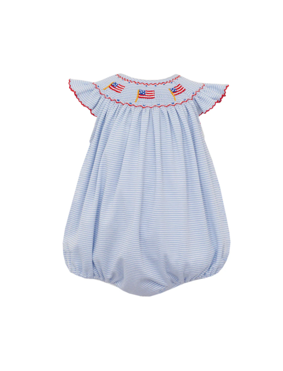 Flag Girls Lt Blue Stripe Knit Angel Wing Bishop Bubble