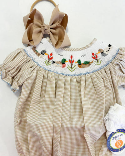 Lulu Bebe Emmie Duck Smocked Bubble