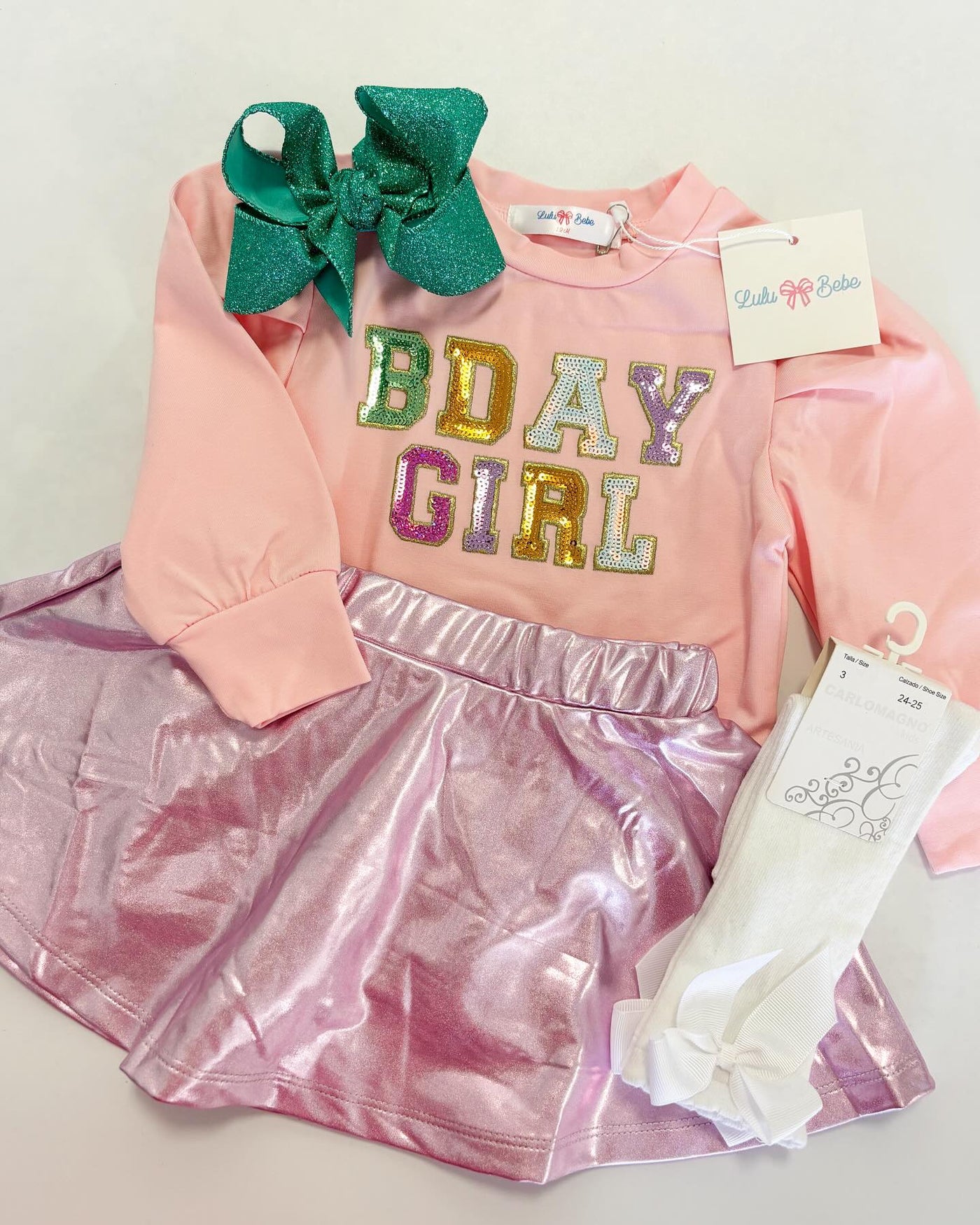 Lulu BeBe Zoe Metallic Lavender Skirt