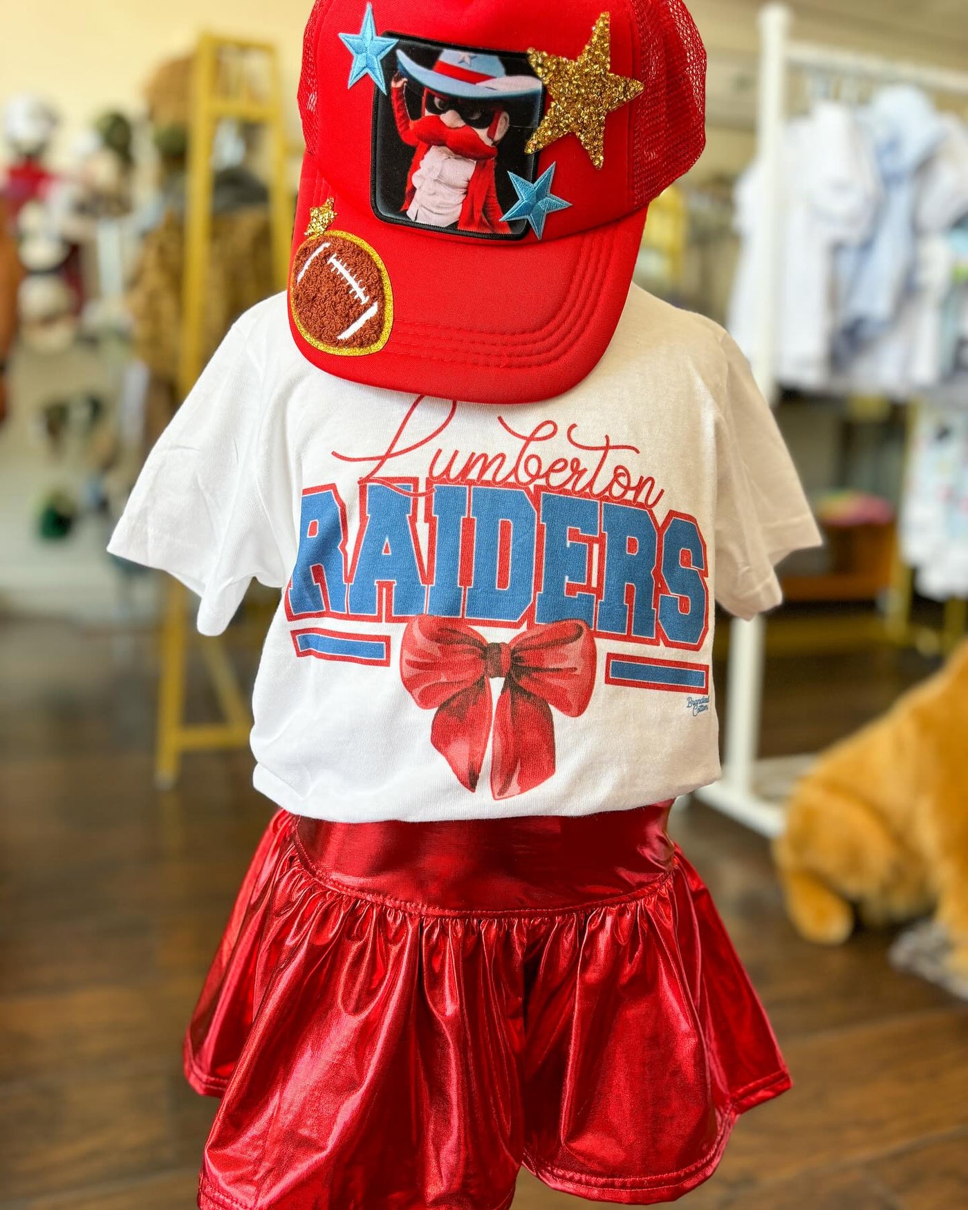 Lumberton Raiders Bow on Bella Canvas Tee