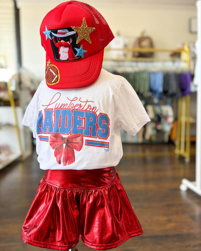 Lumberton Raiders Bow on Bella Canvas Tee