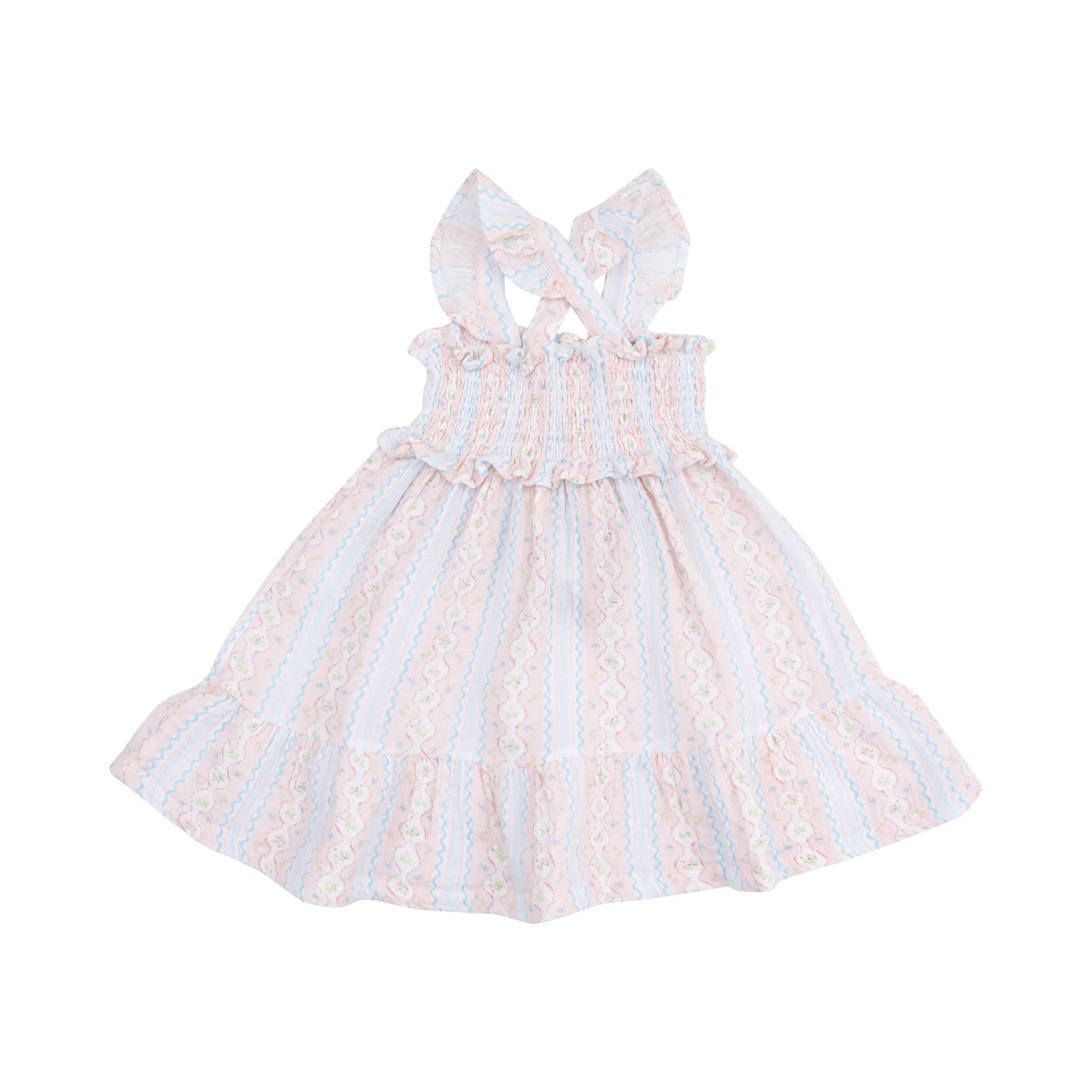 Ogee Floral Smocked Ruffle Sundress & Diaper Cover
