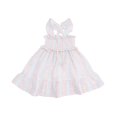 Ogee Floral Smocked Ruffle Sundress & Diaper Cover