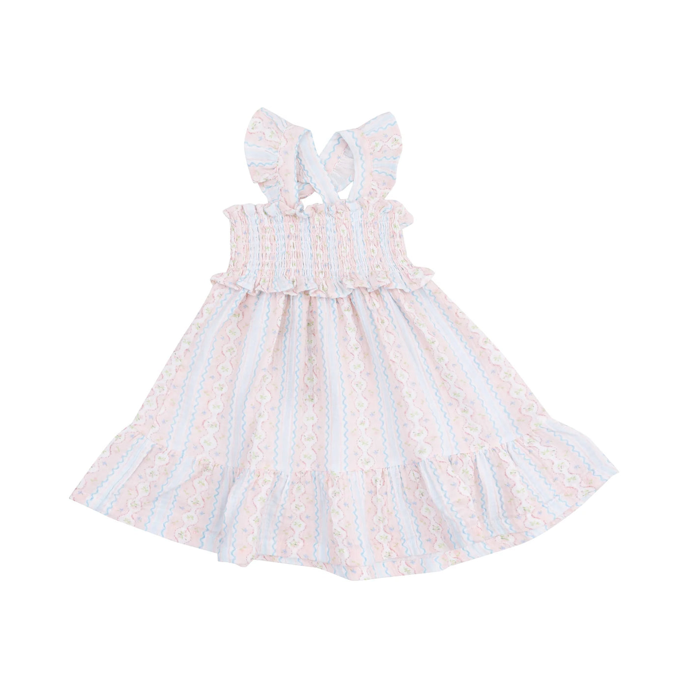 Ogee Floral Smocked Ruffle Sundress & Diaper Cover