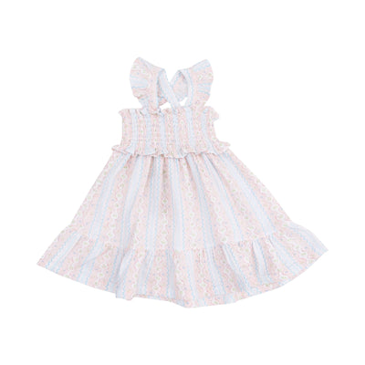 Ogee Floral Smocked Ruffle Sundress & Diaper Cover